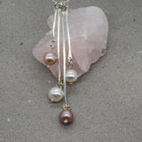 Pearls on Silver Bones Necklace
