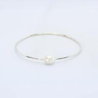 White Pearl Bangle Bracelets