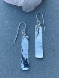 Silver Textured Rectangle Earrings