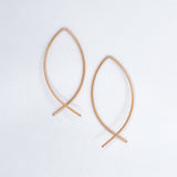 Gold Fill Cross Over Earrings