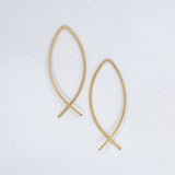 Gold Fill Cross Over Earrings