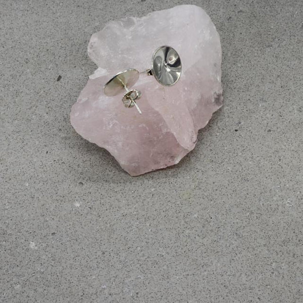 Domed Disc Stud Earrings