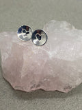 Heart Stamped Silver Dome Earrings
