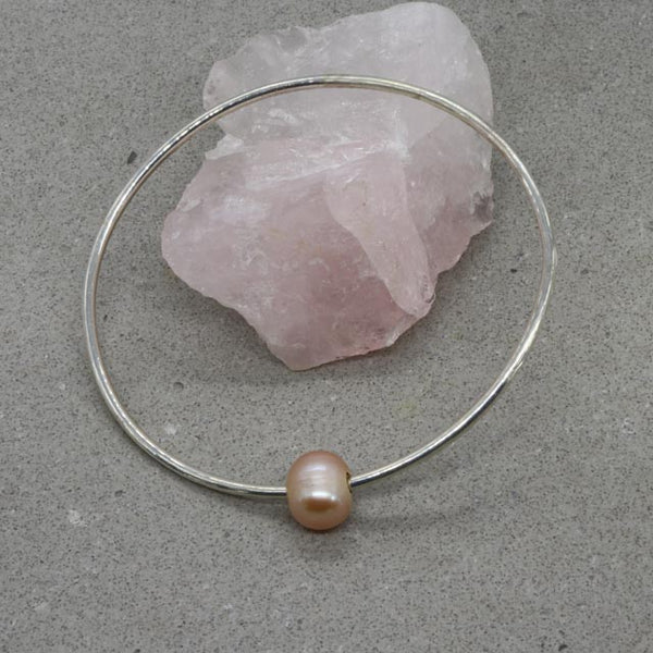 Pink Pearl Bangle Bracelets