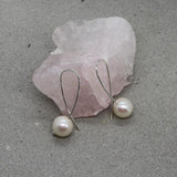 White Pearl Cross-Over Earrings (small)