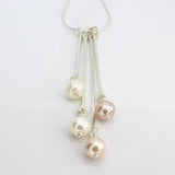 Pearls on Silver Bones Necklace