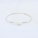 White Pearl Bangle Bracelets