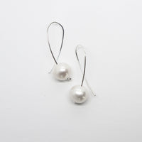 White Pearl Cross-Over Earrings (small)