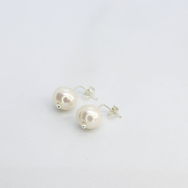 White Pearl Stud Earrings